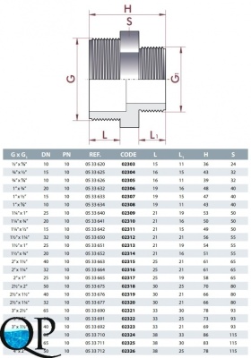Ниппель редукционный ПВХ CEPEX (нар.резьба BSP- нар. резьба BSP) 21