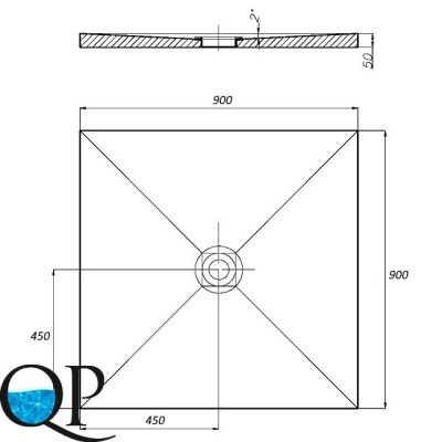 RPG поддон квадр 900х900