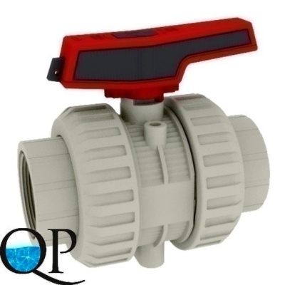 Кран шаровой ПП (PPH) CEPEX серия IND (уплотнение шара PTFE, остальные FPM), разборные муфтовые окончания (внутр. резьба BSP) 1