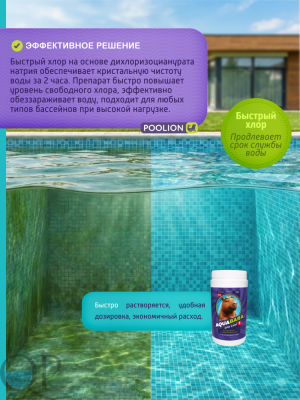 AQUABARA ШОК Хлор, гранулы, 1 кг_2
